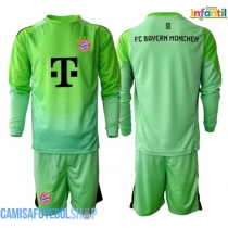 Camisa de time de futebol Bayern Munich Goleiro Replicas 1º Equipamento Infantil 2025-26 Manga Comprida (+ Calças curtas)